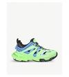Balenciaga Mixed-media Leather Track Sneakers In Green Oth