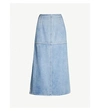 MM6 MAISON MARGIELA CUT-OUT DENIM MIDI SKIRT