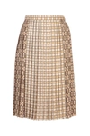 BURBERRY BURBERRY CONTRAST PATTERN PLEATED SKIRT