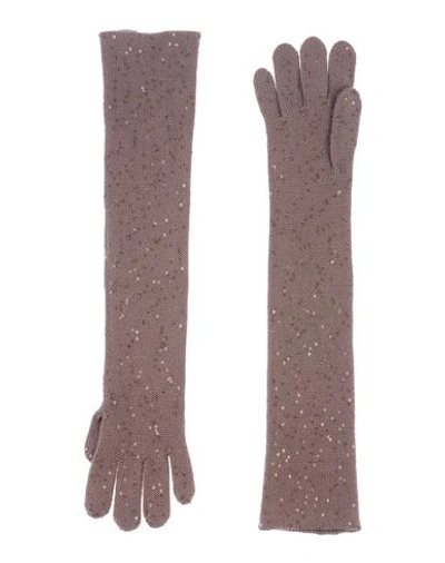 Brunello Cucinelli Gloves In Pastel Pink