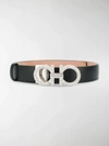 Ferragamo Embellished Gancini Belt In Black