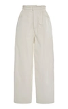 Mm6 Maison Margiela Cropped Leather Straight-leg Pants In White