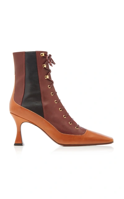 Manu Atelier Duck Color-block Leather Ankle Boots In Multi