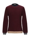 Grey Daniele Alessandrini Sweaters In Maroon
