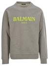 BALMAIN FLUO LOGO PRINT SWEATSHIRT,11006113