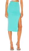 Cotton Citizen Melbourne Midi Skirt With Slit In Caribbean