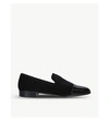 GIUSEPPE ZANOTTI QUILTED VELVET AND PATENT LEATHER LOAFERS,23677161