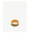 VERSACE MEDUSA HEAD LOGOED GOLD-PLATED BRASS RING