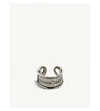ALEXANDER MCQUEEN SAFETY PIN ENGRAVED SILVER-PLATED BRASS RING