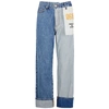 MONSE Inside Out blue straight-leg jeans