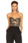 Attico Cutout Sequined Tulle Bustier Top In Multicolor