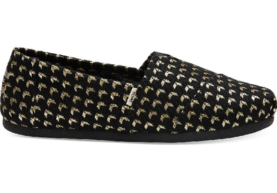 Toms Black And Gold Geo Woven Women's Classics Slip-on Shoes