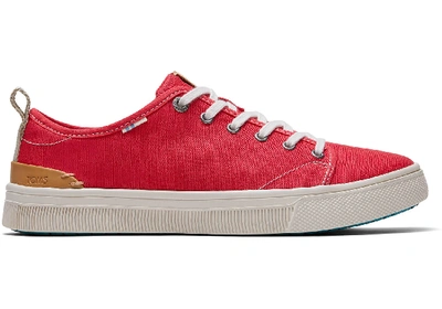 Toms Schuhe Rote Canvas Trvl Lite Low-top-sneakers Für Damen - Grösse 42 In Poinsettia