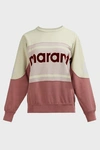 Isabel Marant Étoile Gallian Flocked Cotton-blend Jersey Sweatshirt In Multicoloured