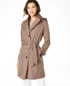 CALVIN KLEIN BELTED WATER-RESISTANT TRENCH COAT, CREATED FOR MACY'S