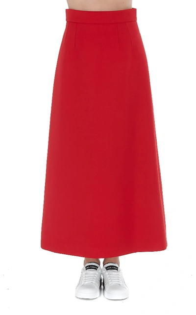 Dolce & Gabbana Wide Skirt In Red