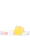 Dolce & Gabbana Slides With High-frequency Detailing In Yellow