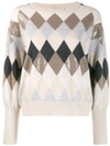 BRUNELLO CUCINELLI ARGYLE KNIT SWEATER