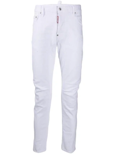 Dsquared2 Tapered Panelled Jeans In White