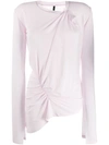 Ben Taverniti Unravel Project Asymmetric Long Sleeve Top In Pink