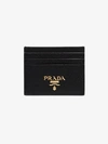 Prada Textured-leather Cardholder In Black
