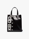 KENZO KENZO BLACK LOGO PRINT LEATHER TOTE BAG,F965SA509L4714147829