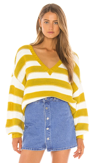 Lovers & Friends Sydney Sweater In Lemon Stripe