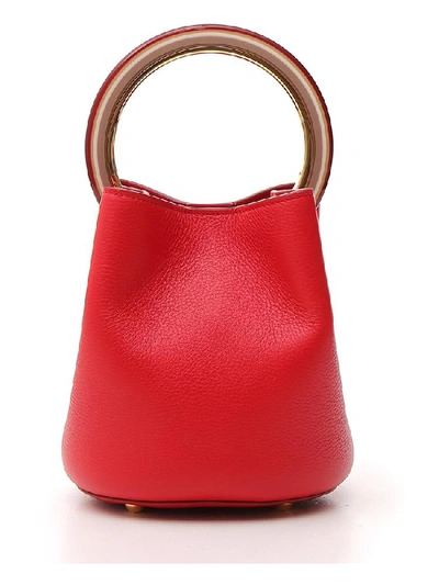 Marni Pannier Top Handle Bucket Bag In Red