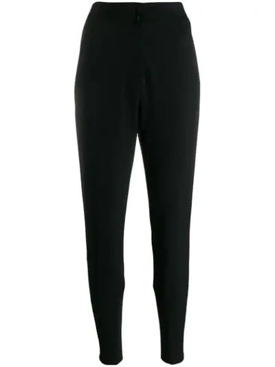 Etro Grosgrain-trimmed Wool-twill Tapered Pants In Black