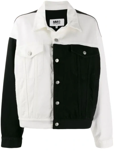 Mm6 Maison Margiela Mm6 By Maison Margiela Monochrome Denim Jacket In Black And White