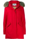 Woolrich Arctic Padded Parka Coat In Red
