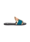 PIERRE HARDY 'Frame' suede patchwork slide sandals