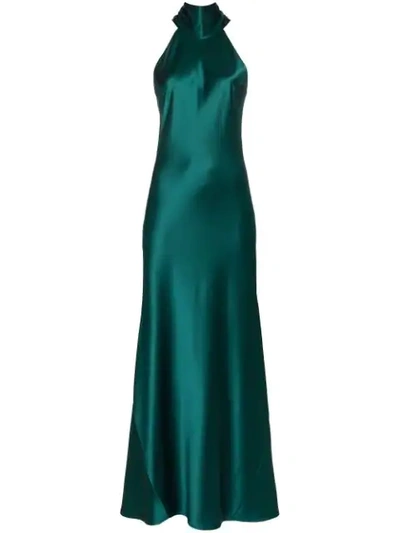 Galvan Sienna Halterneck Maxi Dress - 绿色 In Green