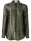 SAINT LAURENT SHEER STRIPE-PATTERN SHIRT