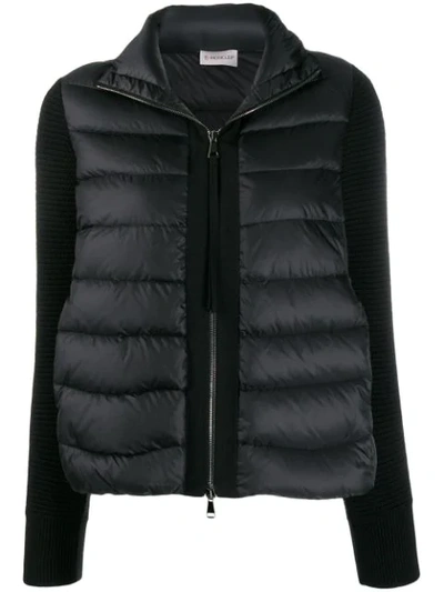 Moncler Virgin Wool Sleeves Zipped Jacket - 黑色 In 999 Black