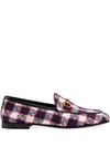 GUCCI GUCCI JORDAAN TWEED CHECK LOAFER