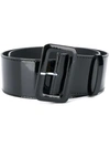 P.a.r.o.s.h Moonbelt Black Patent Leather Belt In Black