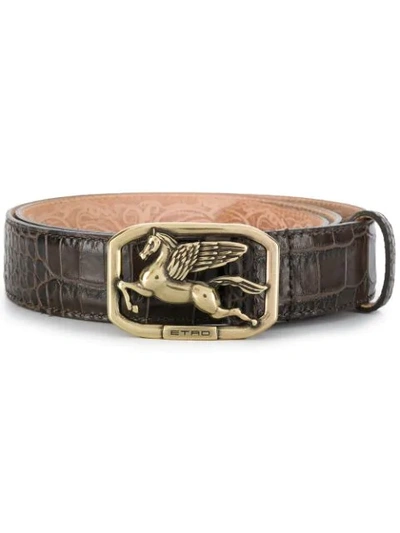Etro Belt With Pegaso In Brown