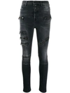 BEN TAVERNITI UNRAVEL PROJECT UNRAVEL PROJECT MID RISE ZIPPED SKINNY JEANS - 灰色