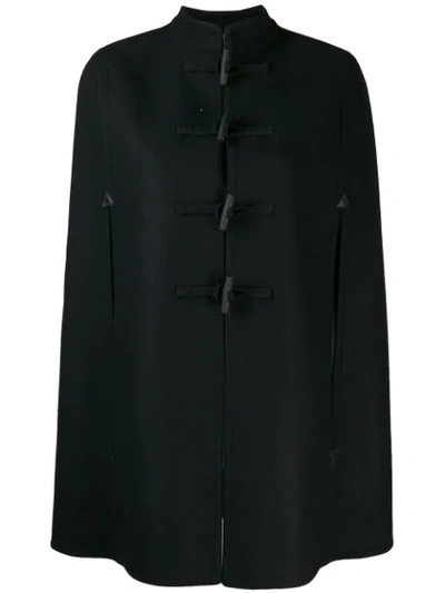 Saint Laurent Long Jacket In Virgin Wool In Black