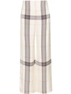 ROLAND MOURET TAYPORT WIDE LEG CHECKED TROUSERS