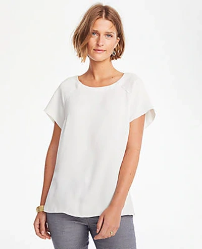 Ann Taylor Twist Back Tee In Winter White