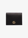 GUCCI GUCCI BLACK MARMONT GG LEATHER CARD CASE,456126CAO0G12132401