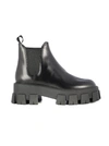Prada 60 Glossed-leather Platform Chelsea Boots In Black
