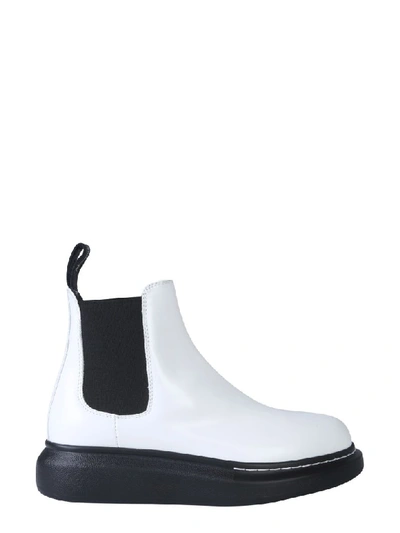 Alexander Mcqueen Chelsea Hybrid Boots In Bianco