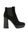 HOGAN ANKLE BOOTS IN SUEDE WITH ELASTICATED BANDS AND WIDE HEELS,11002516