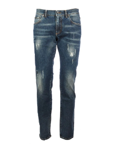 Dolce & Gabbana Slim Jeans In Variante Abbinata
