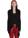 RICK OWENS MEDIUM WRAP CARDIGAN IN BLACK WOOL,11006709