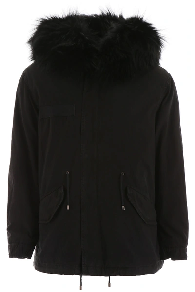 Mr & Mrs Italy Jazzy Parka With Fur In Black Dark (black)