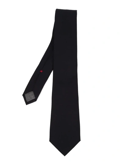 Brunello Cucinelli Satin-finish Pointed-tip Tie In Blue